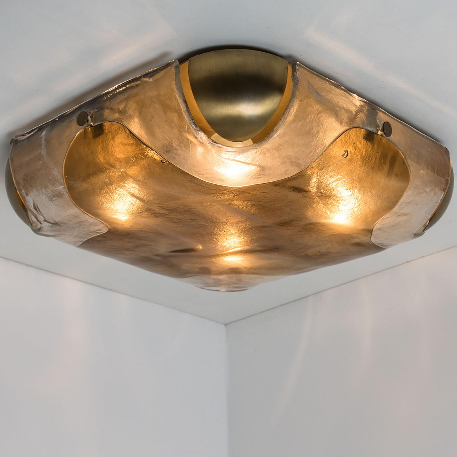 1 of the 3  Two-tone Brass Glass Wall Light by J.T. Kalmar, Austria, 1960s For Sale 2