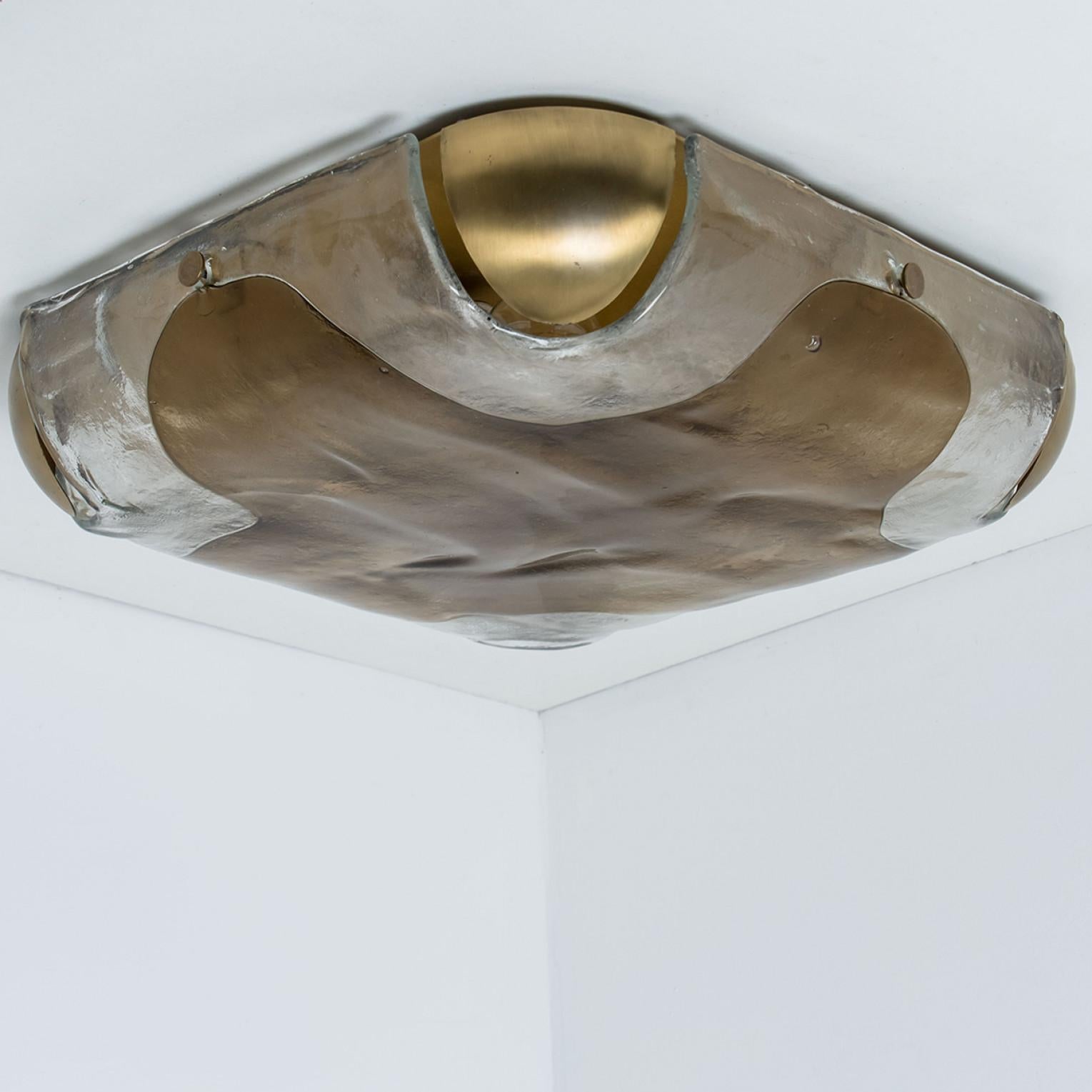 Other 1 of the 3  Two-tone Brass Glass Wall Light by J.T. Kalmar, Austria, 1960s For Sale