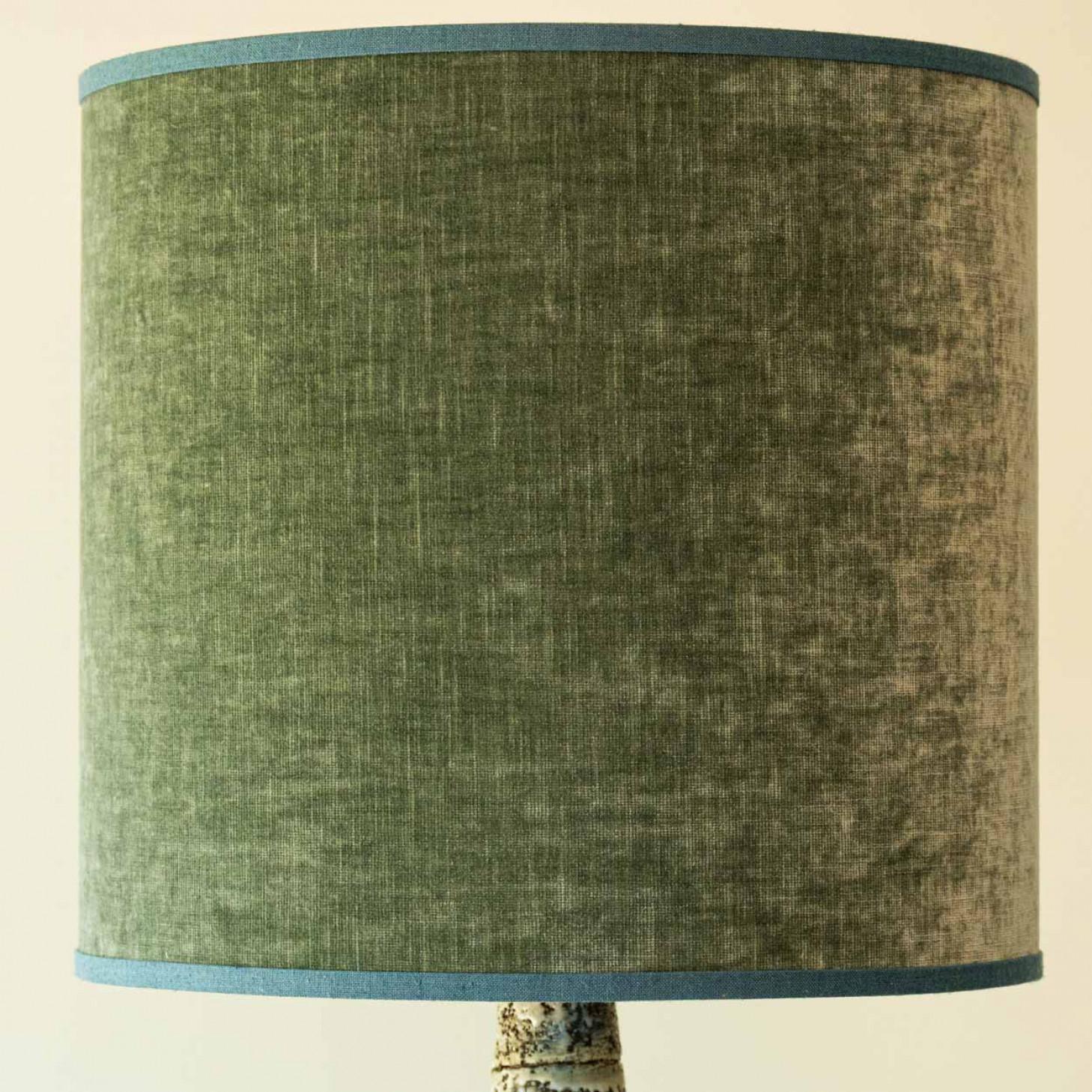 1 of the 3 XL Ceramic Floor Table Lamps, Custom Silk Lamp Shades by R. Houben in vendita 5