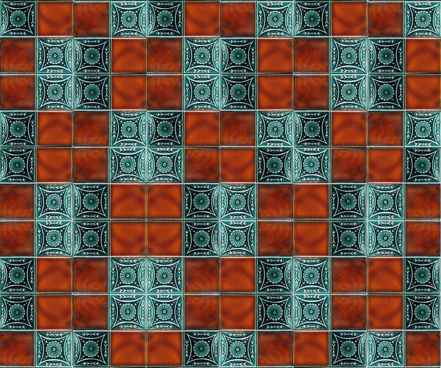 Art déco 1 des 30 carreaux en relief émaillés Art Déco de Gilliot, Hemiksem, vers 1920 en vente