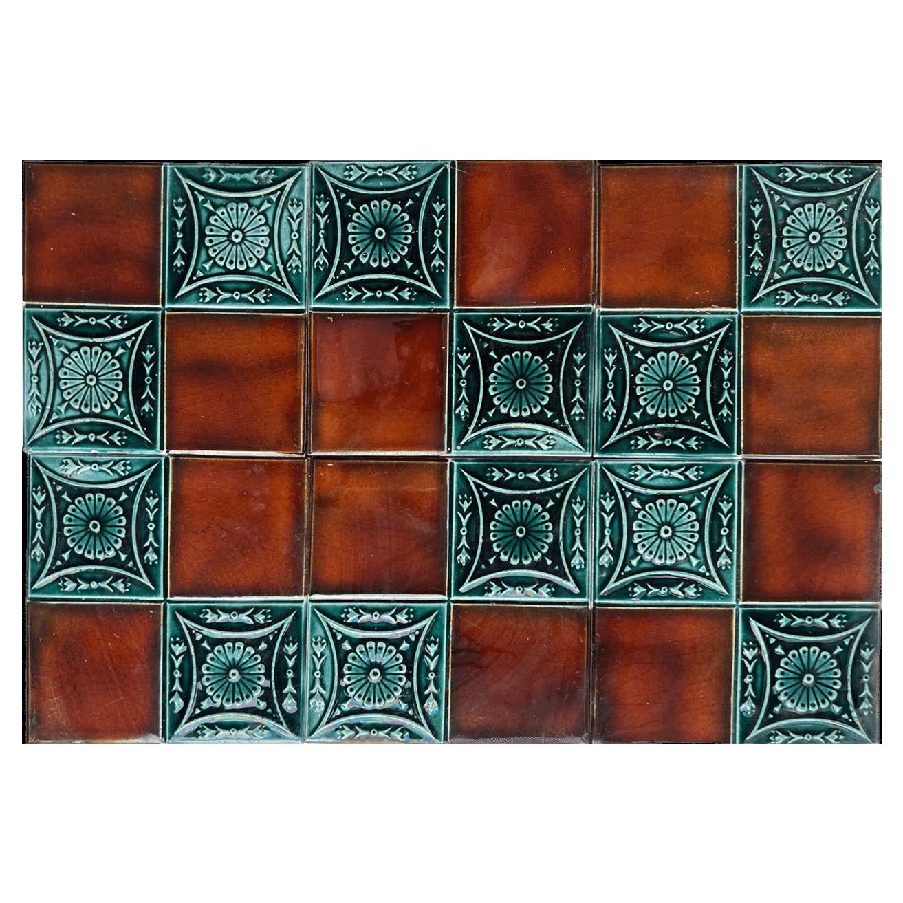 1 of the 30 Art Deco Glazed Relief Tiles by Gilliot, Hemiksem, circa 1920