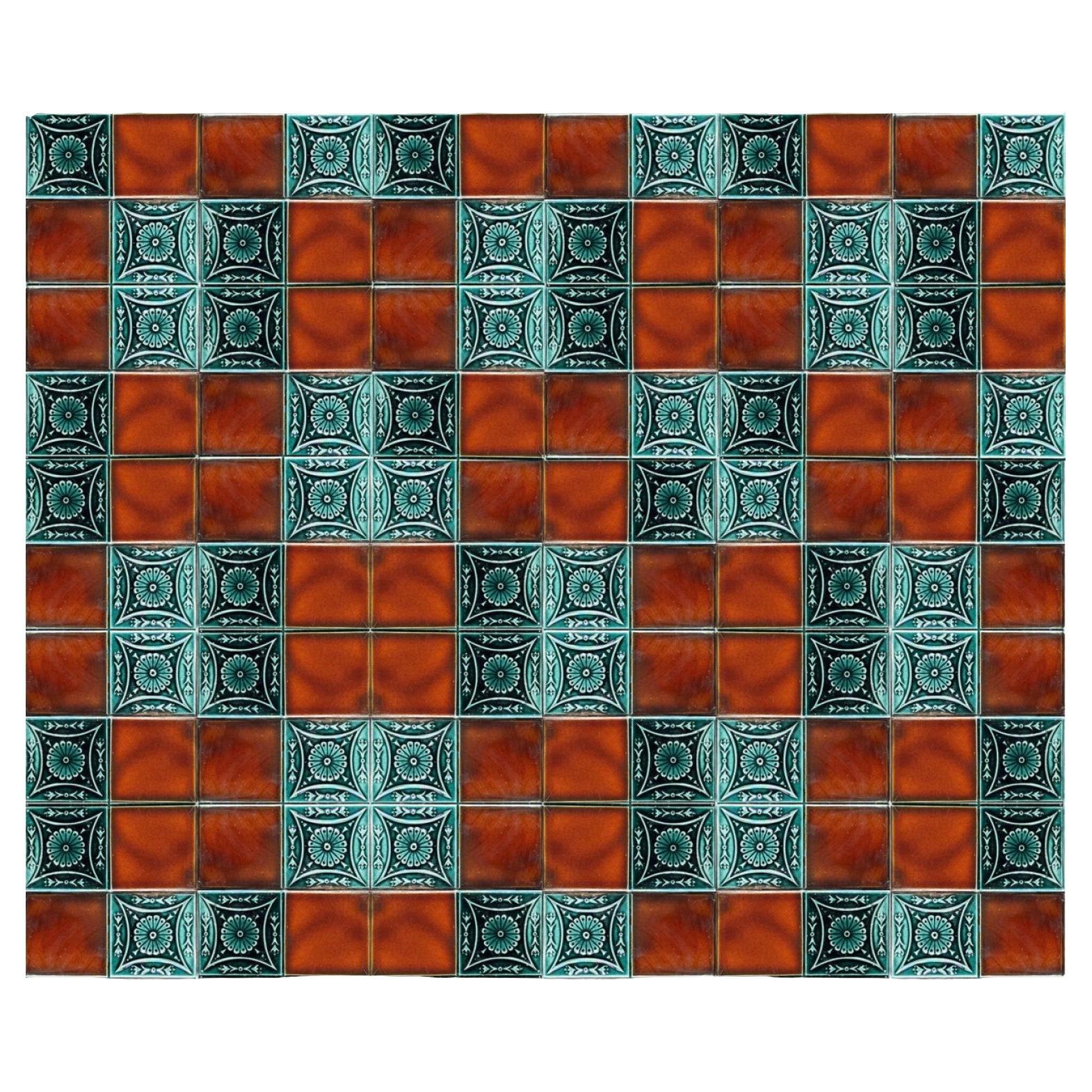 1 of the 30 Glazed Ceramic Art Deco Tiles by Gilliot, circa 1930s For Sale at 1stDibs