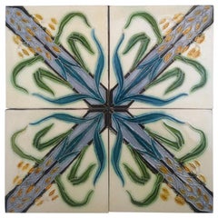 1 der 30 Sätze von 4 antiken Kacheln, Céramiques d 'Hemixem, Gilliot Frères, 1930