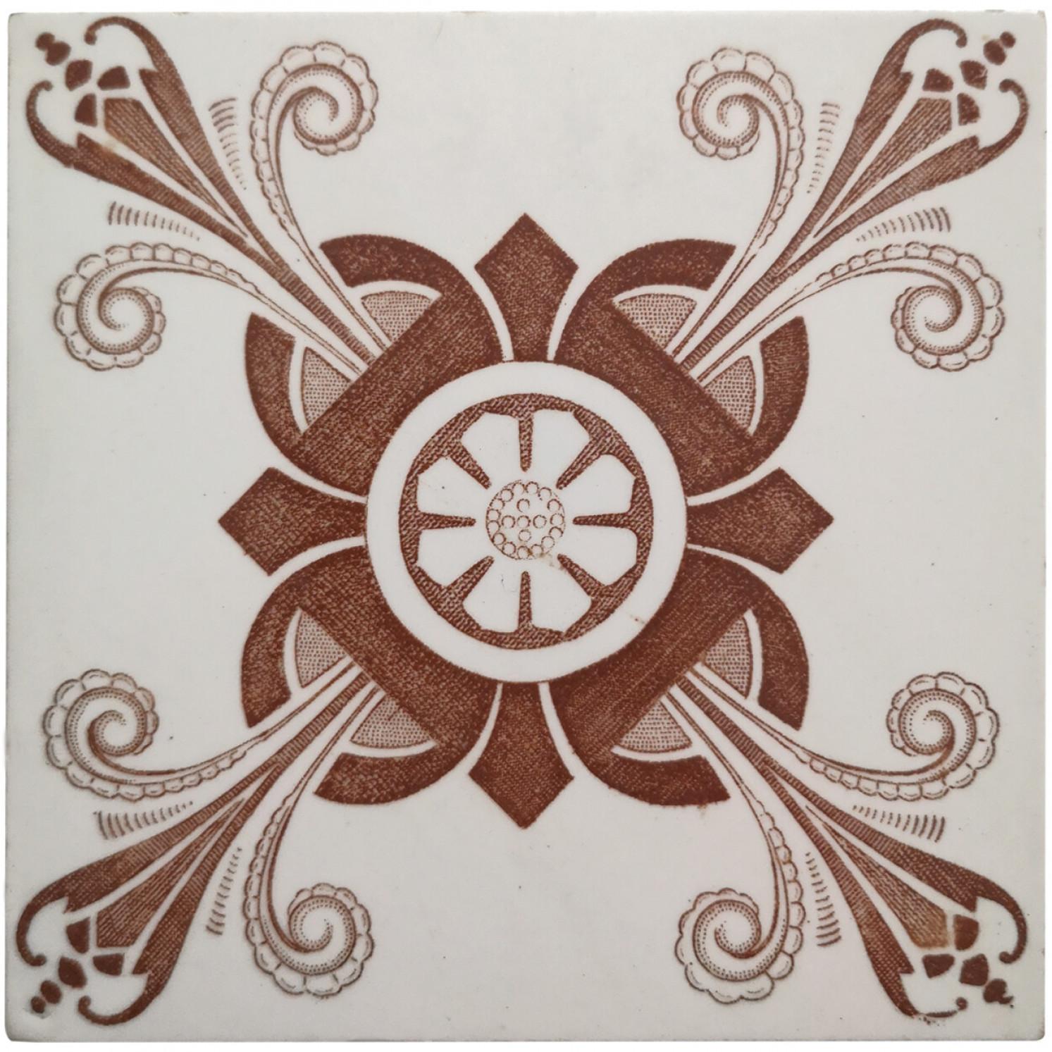 1 of the 30 pcs. Exceptional antique wall tiles with nice Art Deco Pattern, Le Claive, circa 1920, Belgium.
The dimensions per tile are 4.7 inch (12 cm) × 4.7 inch (12 cm).

Please note that the piece is for one piece!

Condition is generally very