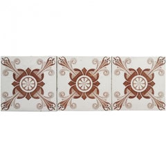 1 of the 30 Unique Antique Relief Tiles Art Deco Pattern, Le Claive, circa 1920