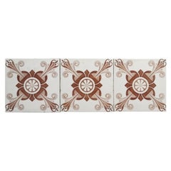 1 of the 30 Unique Antique Relief Tiles Art Deco Pattern, Le Claive, circa 1920