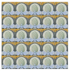 1 of the 33 Pinecones Antique Tiles, Societe Morialme circa 1920, Belgium