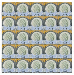 1 of the 33 Pinecones Antique Tiles, Societe Morialme circa 1920, Belgium