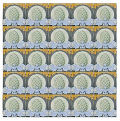 1 of the 33 Pinecones Antique Tiles, Societe Morialme circa 1920, Belgium