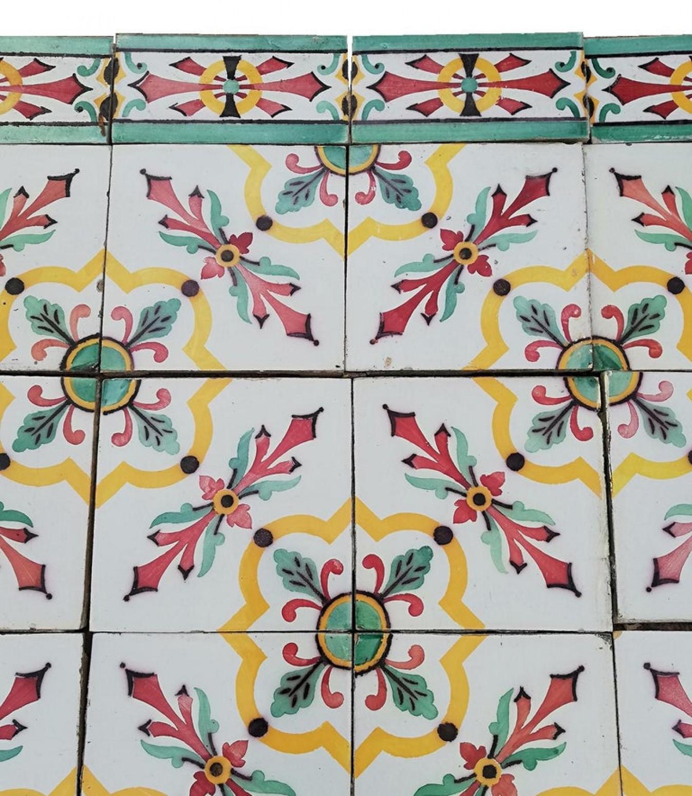 1 of the 350 Handmade Antique Ceramic Tiles by Devres, France, 1920s For Sale 3