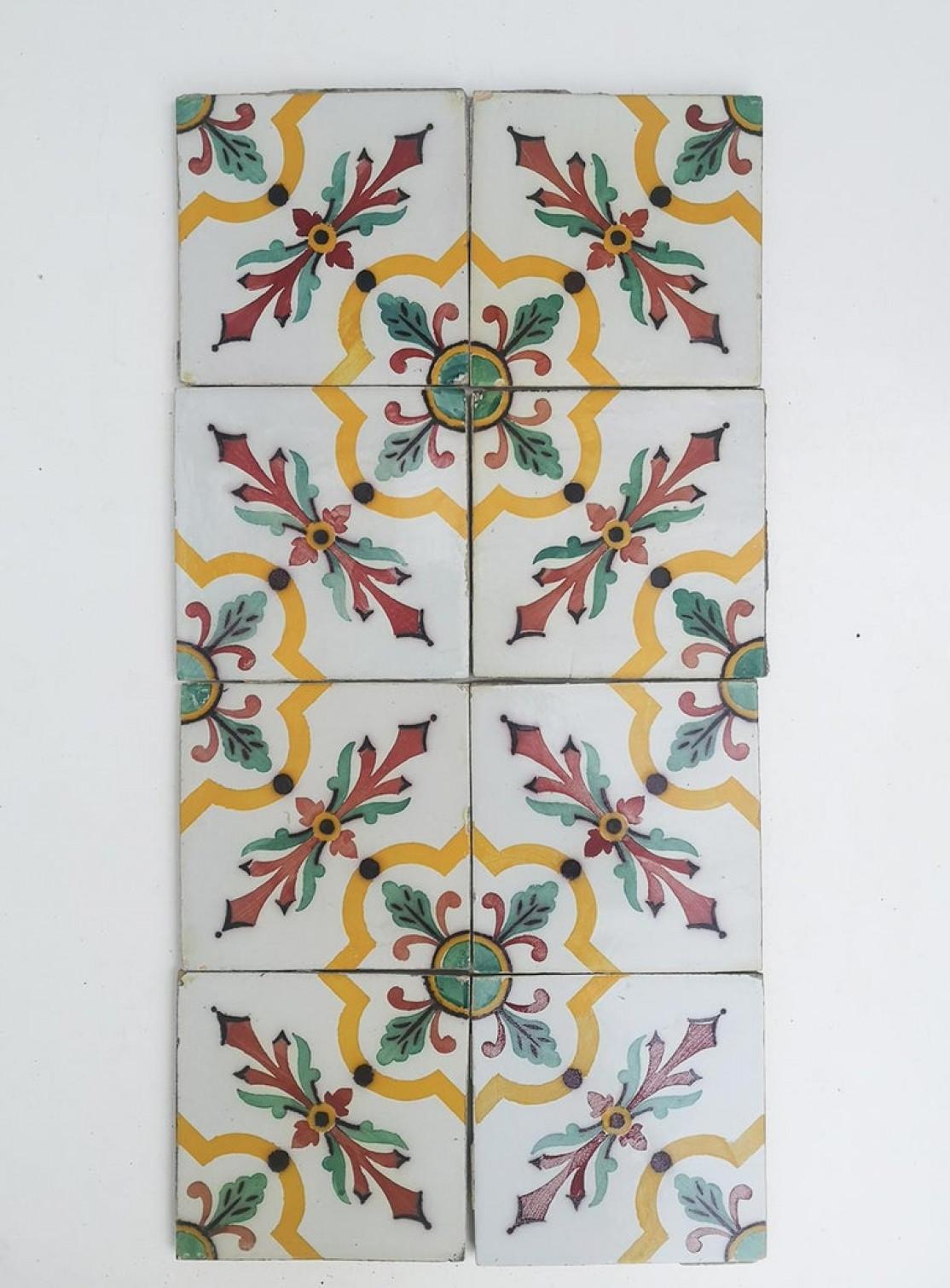 1 of the 350 Handmade Antique Ceramic Tiles by Devres, France, 1920s In Good Condition For Sale In Rijssen, NL