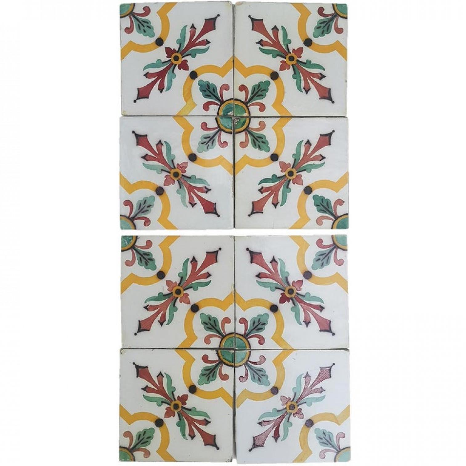 Early 20th Century 1 of the 350 Handmade Antique Ceramic Tiles by Devres, France, 1920s For Sale