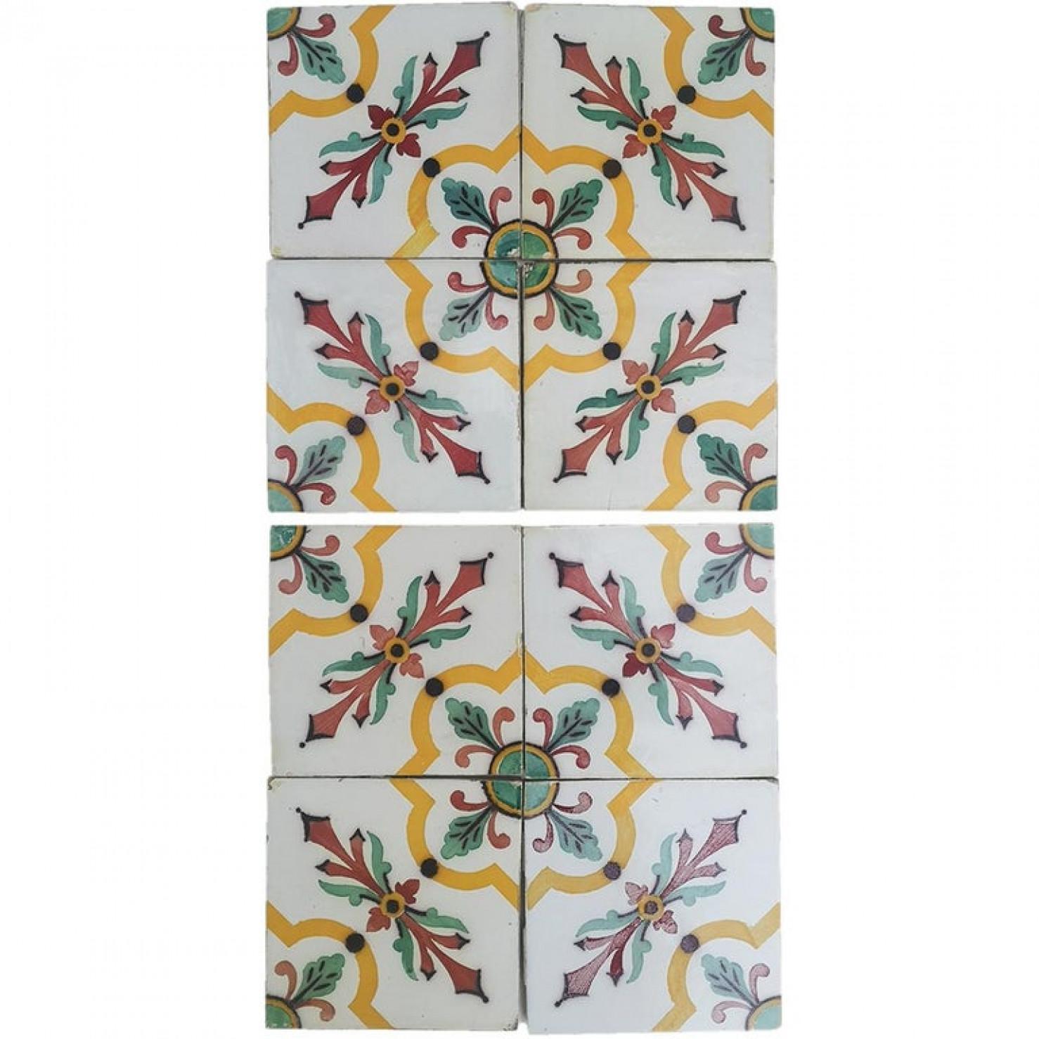 Early 20th Century 1 of the 350 Handmade Antique Ceramic Tiles by Devres, France, 1920s For Sale