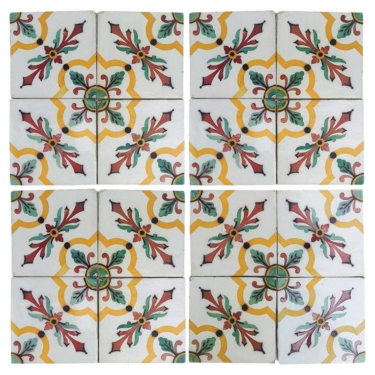 1 of the 350 Handmade Antique Ceramic Tiles by Devres, France, 1920s For Sale