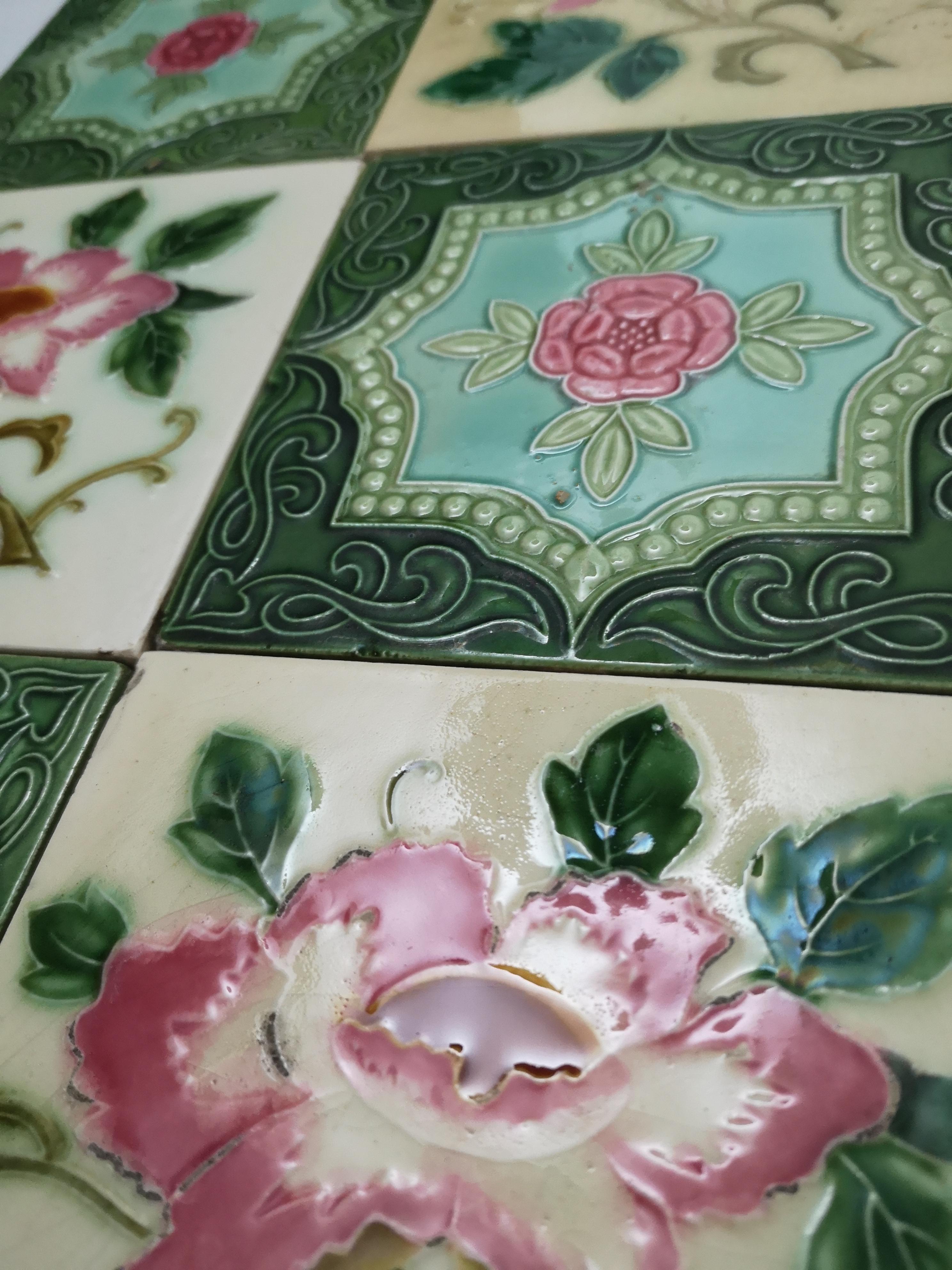Belgian 1 of the 36 Mixed Glazed Tiles by S.A. Produits Ceramiques de la Dyle, 1930