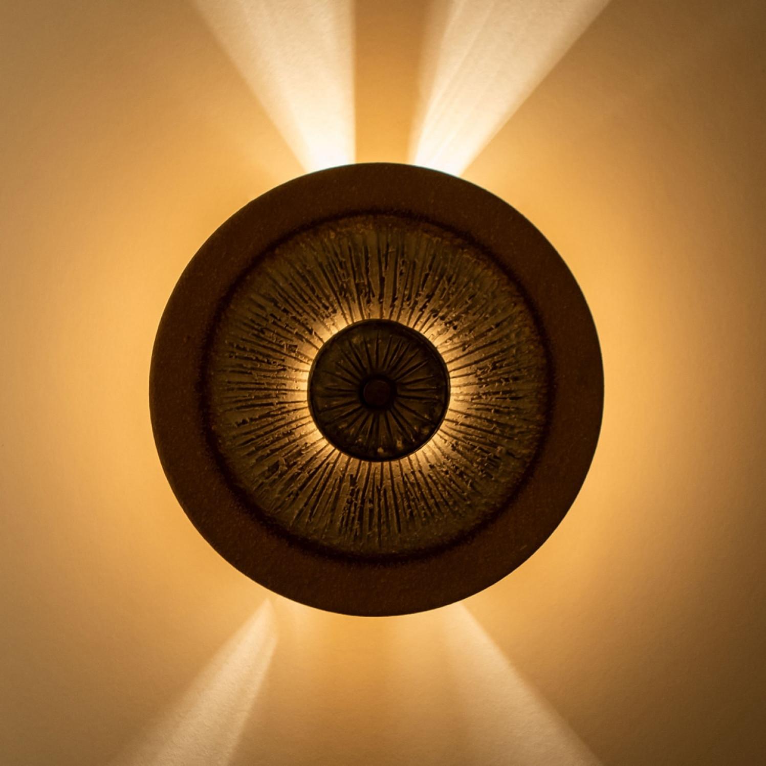 1 des 4 Applique en céramique Brown Grey, Danemark, 1970 en vente 3