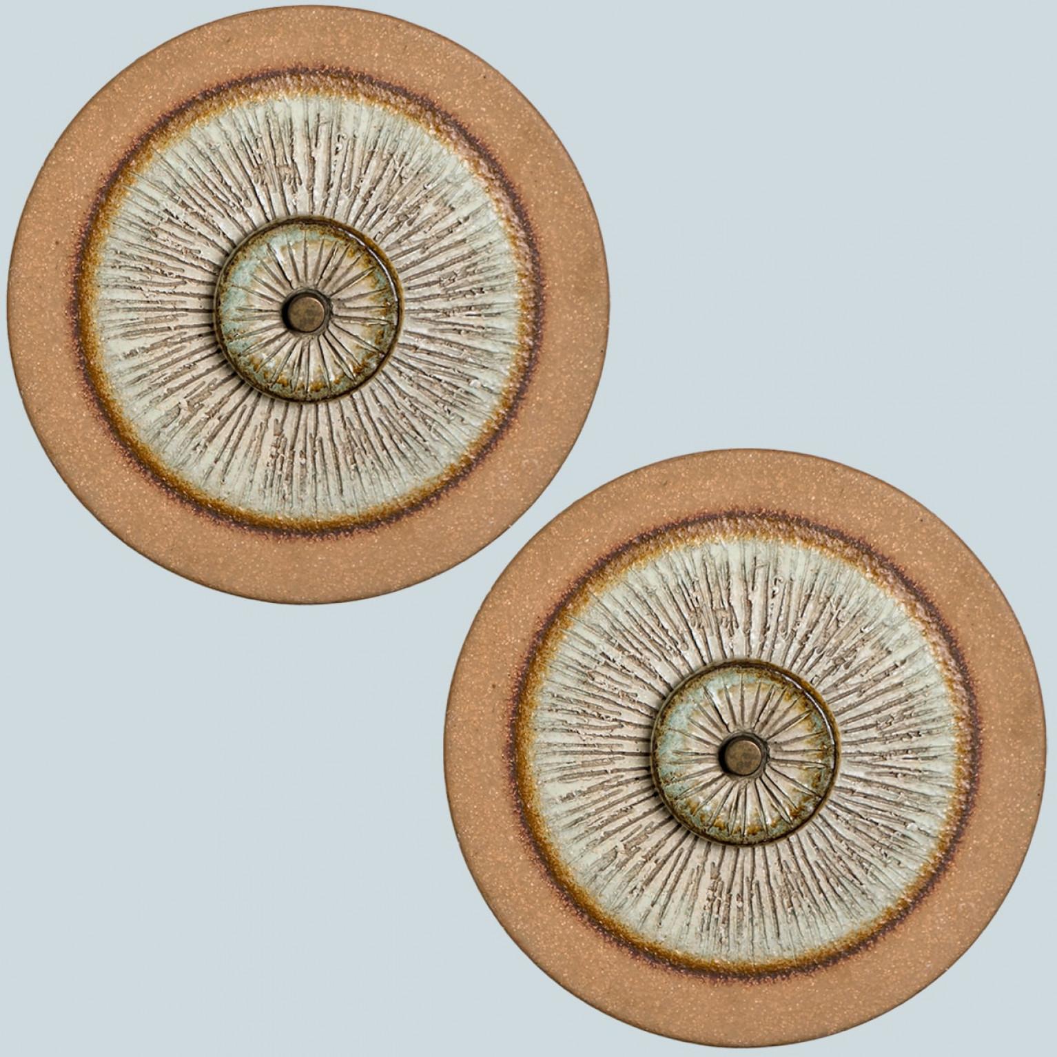 Danese 1 delle 4 applique in ceramica grigio marrone, Danimarca, 1970 in vendita