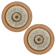 1 of the 4 Brown Grey Ceramic Wall Light, Denmark, 1970