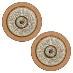 1 delle 4 applique in ceramica grigio marrone, Danimarca, 1970