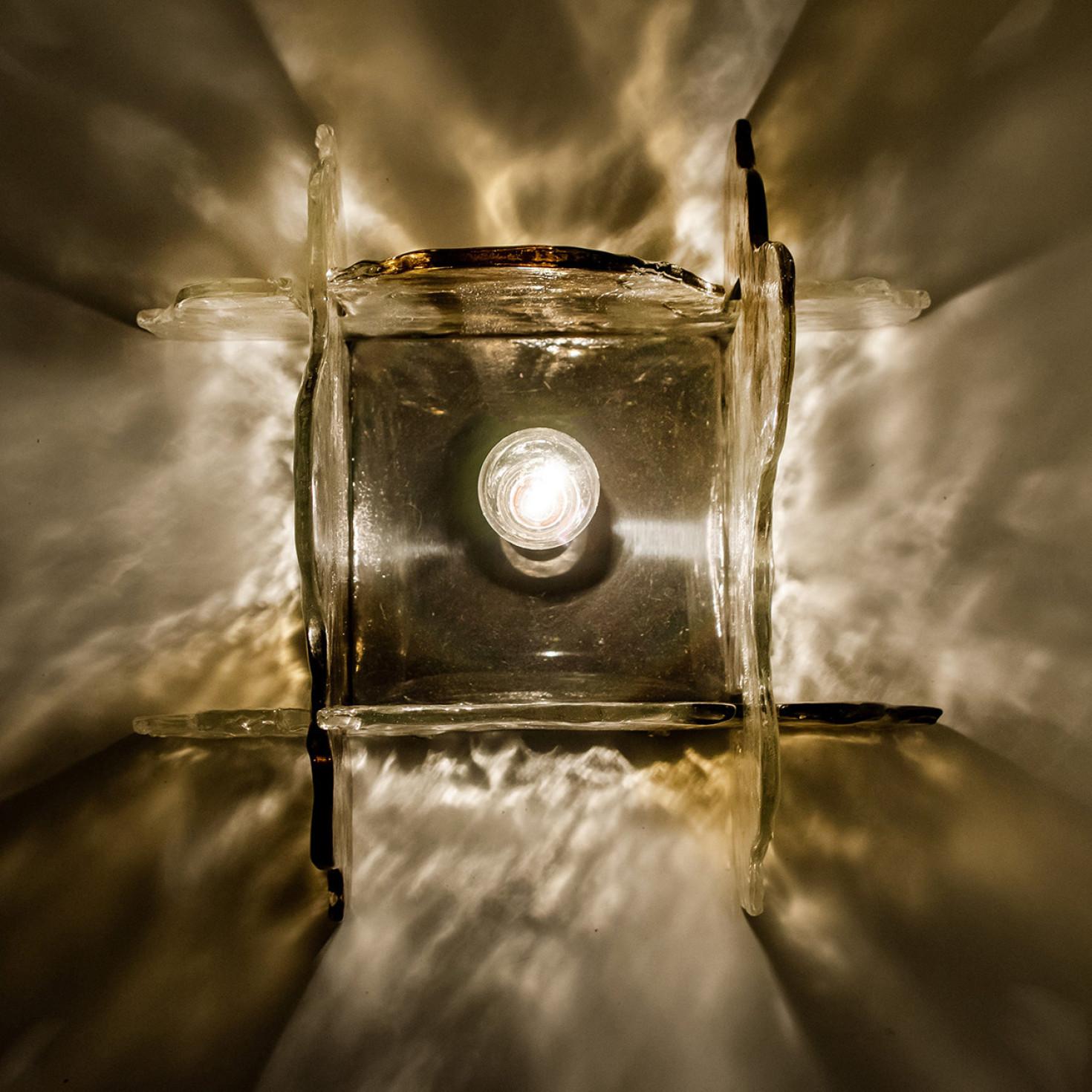 1 des 4 Carlo Nason Flush Mount Murano Glass Light by Mazzega, Italy, 1960s en vente 10