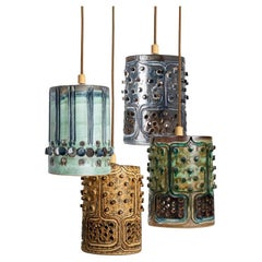 1 dei 4 ciondoli in ceramica Greene & Greene Brown, Danimarca 1970