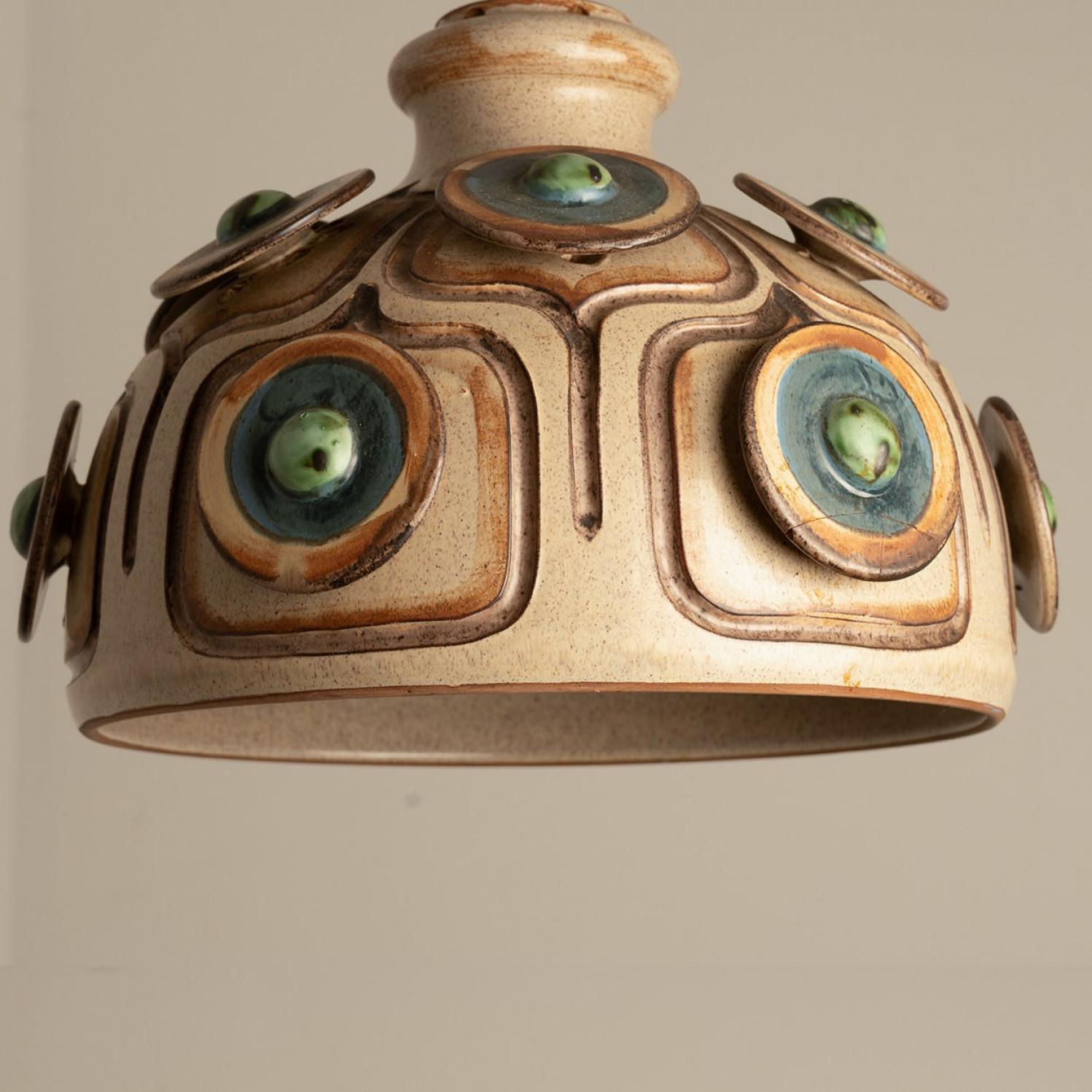 Ceramica 1 dei 4 ciondoli in ceramica Greene & Greene Blu, Danimarca 1970 in vendita