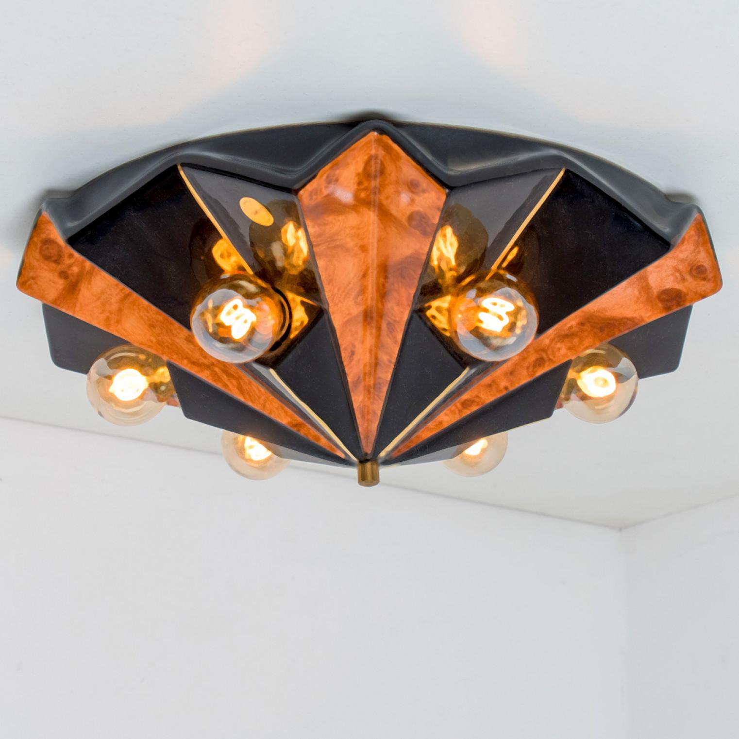 1 delle 4 lampade in ceramica Star Brown Beige, Germania, anni '70 in vendita 5