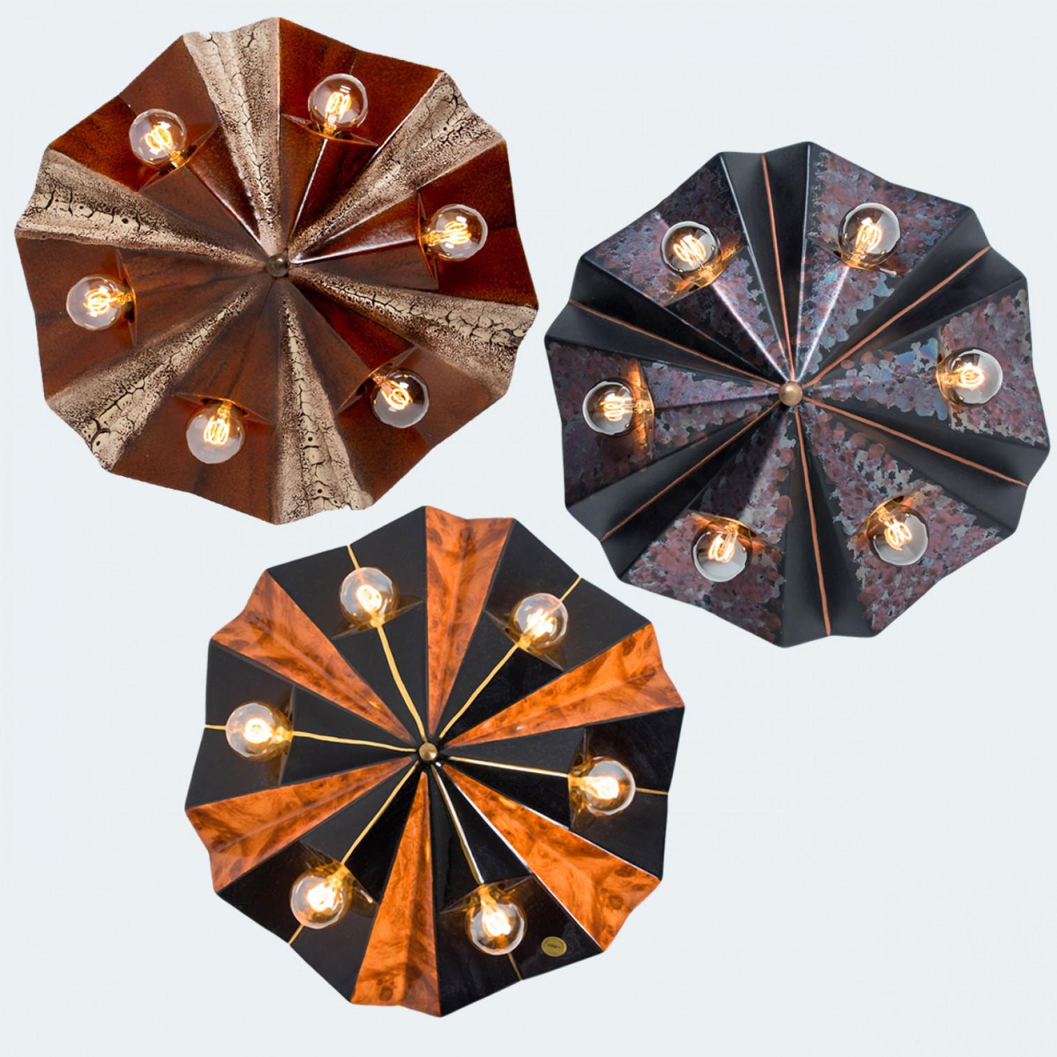 1 delle 4 lampade in ceramica Star Brown Beige, Germania, anni '70 in vendita 6