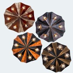 1 des 4 lampes en céramique Star Brown Beige, Allemagne, années 1970