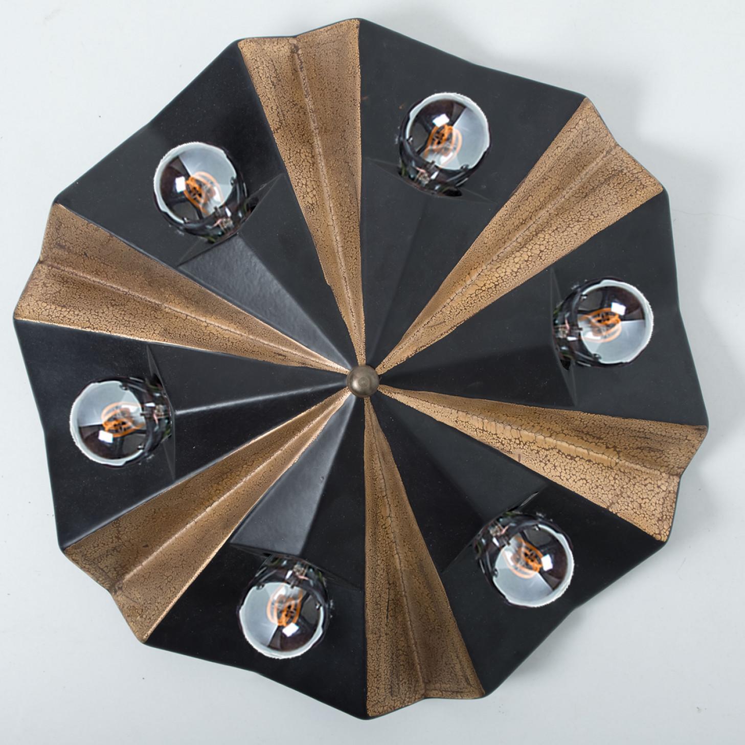 Tedesco 1 delle 4 lampade in ceramica Star Brown Beige, Germania, anni '70 in vendita