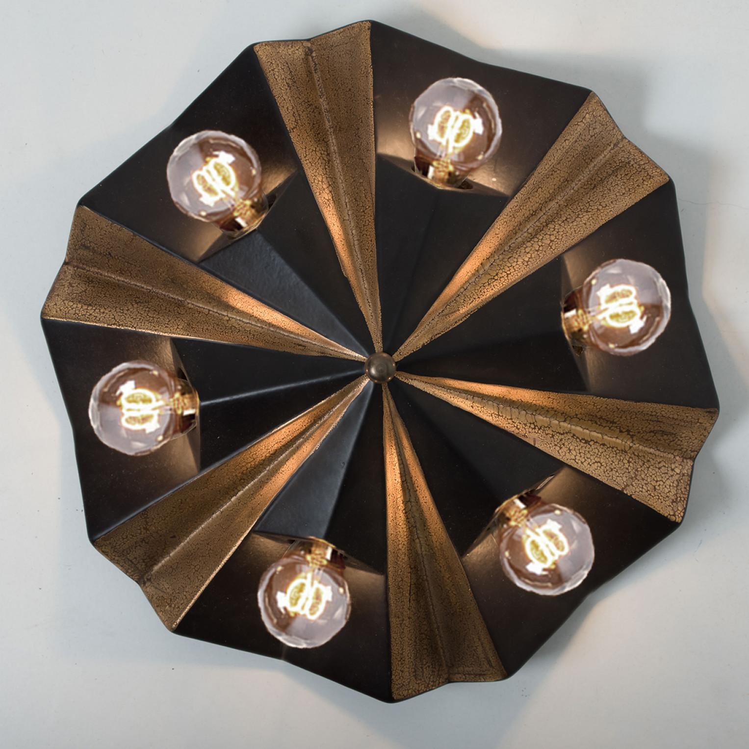 1 delle 4 lampade in ceramica Star Brown Beige, Germania, anni '70 in vendita 1