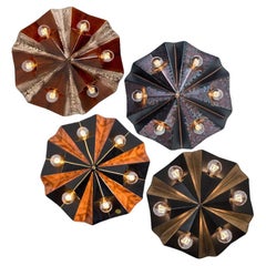 1 of the 4 Ceramic Star Brown Beige Ceramic Lamps, Germany, 1970s