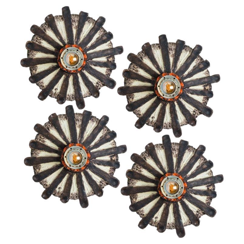 1 of the 4 Ceramic Wall Lights, Denmark, 1970