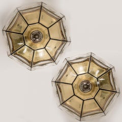 1 of the 4 Clear Glass Flush Mount or Wall Light by Limburg, 1960s