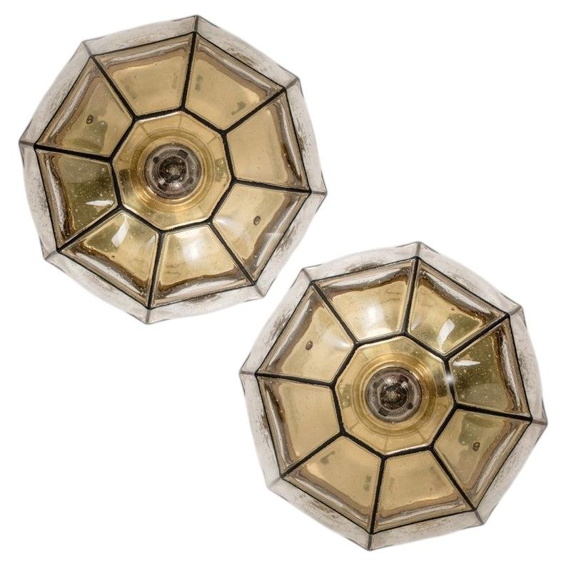 1 of the 4 Clear Glass Flush Mount or Wall Light by Limburg, 1960s