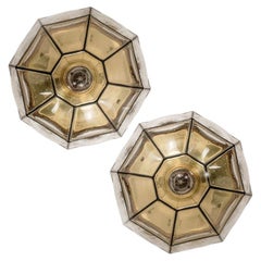 1 of the 4 Clear Glass Flush Mount or Wall Light by Limburg, 1960s