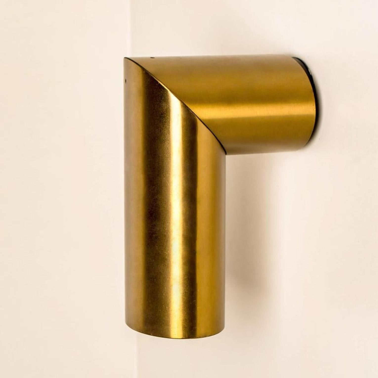 1 of the 4 Geometrical Brass Sconces by Nanda Vigo for Arredoluce, Italy, 1970 In Good Condition For Sale In Rijssen, NL
