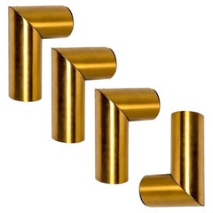 1 of the 4 Geometrical Brass Sconces by Nanda Vigo for Arredoluce, Italy, 1970