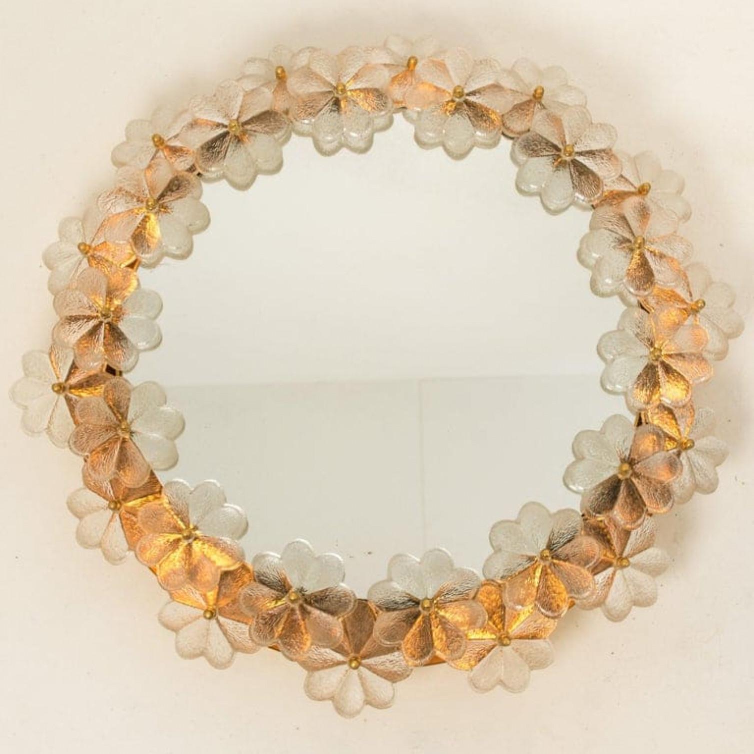 1 of the 4 Glass and Brass Floral Wall Lights from Ernst Palme, 1970s For Sale 12