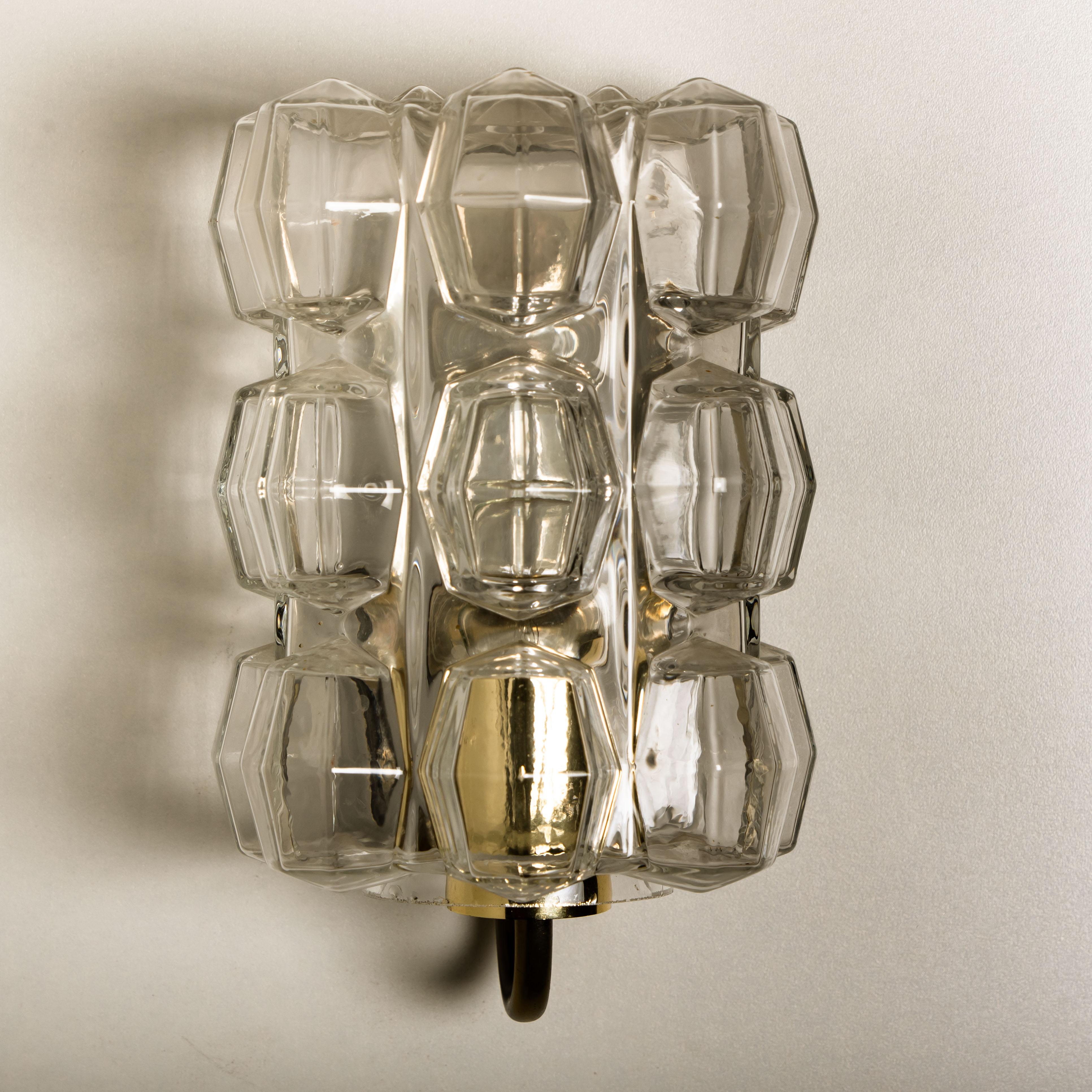 1 of the 4 Glass Wall Lights Sconces by Helena Tynell for Glashütte Limburg 1960 3