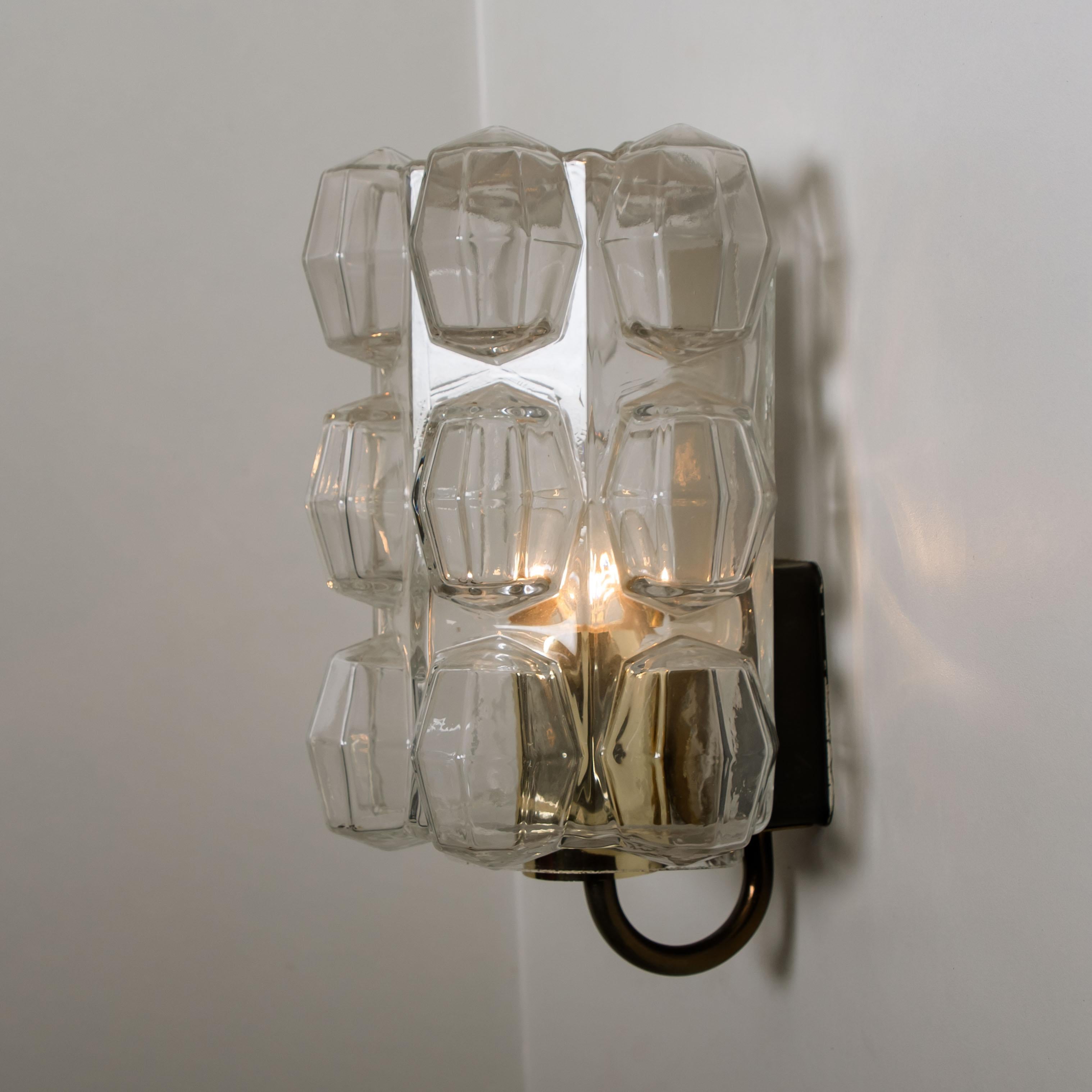 1 of the 4 Glass Wall Lights Sconces by Helena Tynell for Glashütte Limburg 1960 5