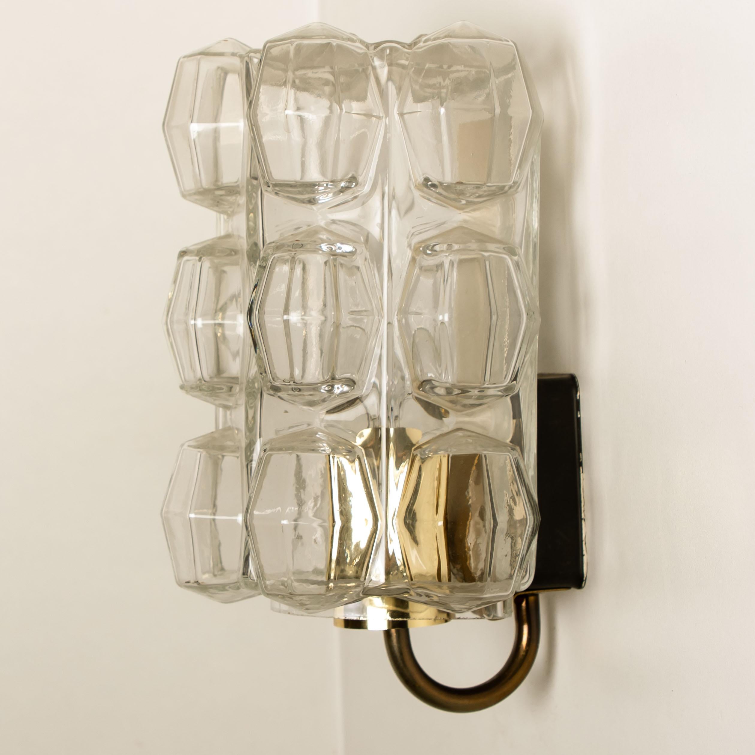 Mid-Century Modern 1 of the 4 Glass Wall Lights Sconces by Helena Tynell for Glashütte Limburg 1960