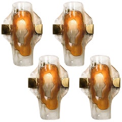 1 of the 4 Hand Blown Murano Glass Wall Lights or Sconces by J.T. Kalmar