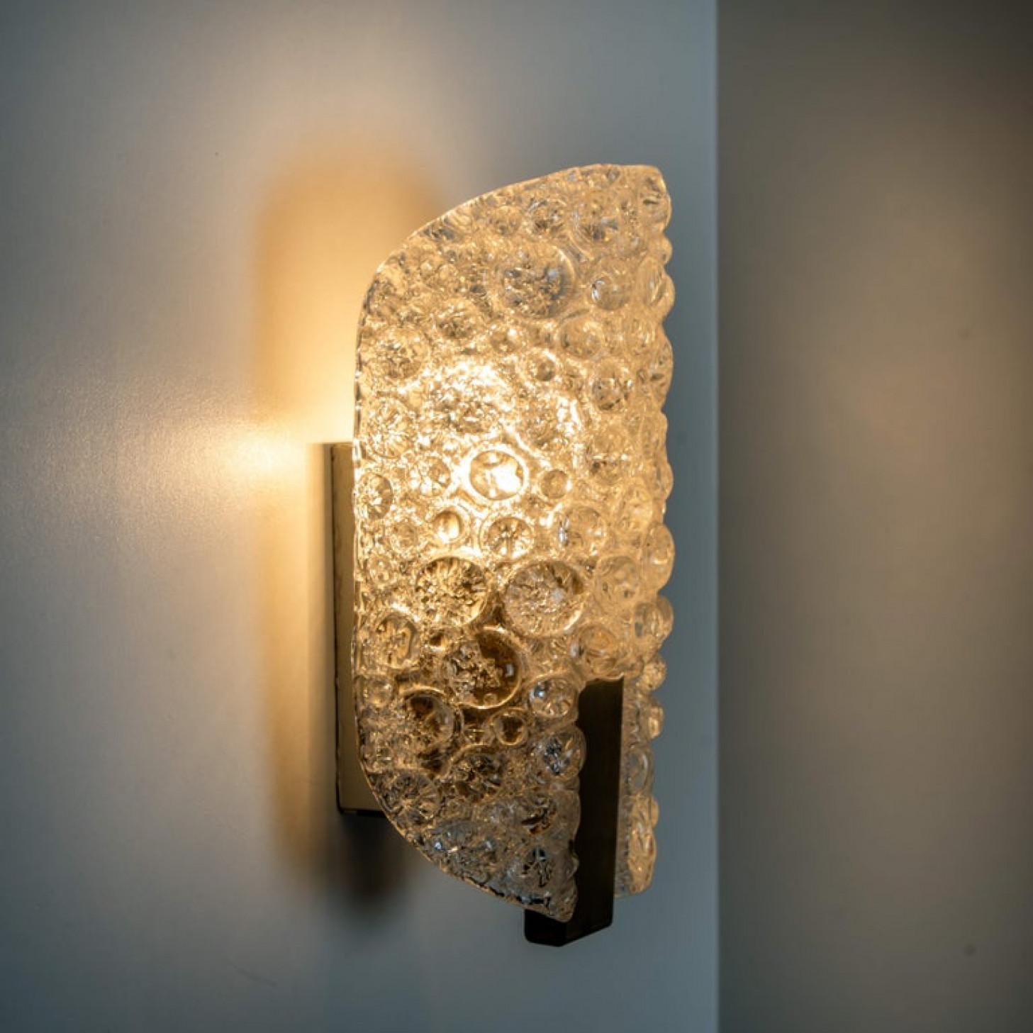 Hand-Crafted 1 of the 4 Hillebrand Massive Murano Wall Light Fixtures, 1960 For Sale