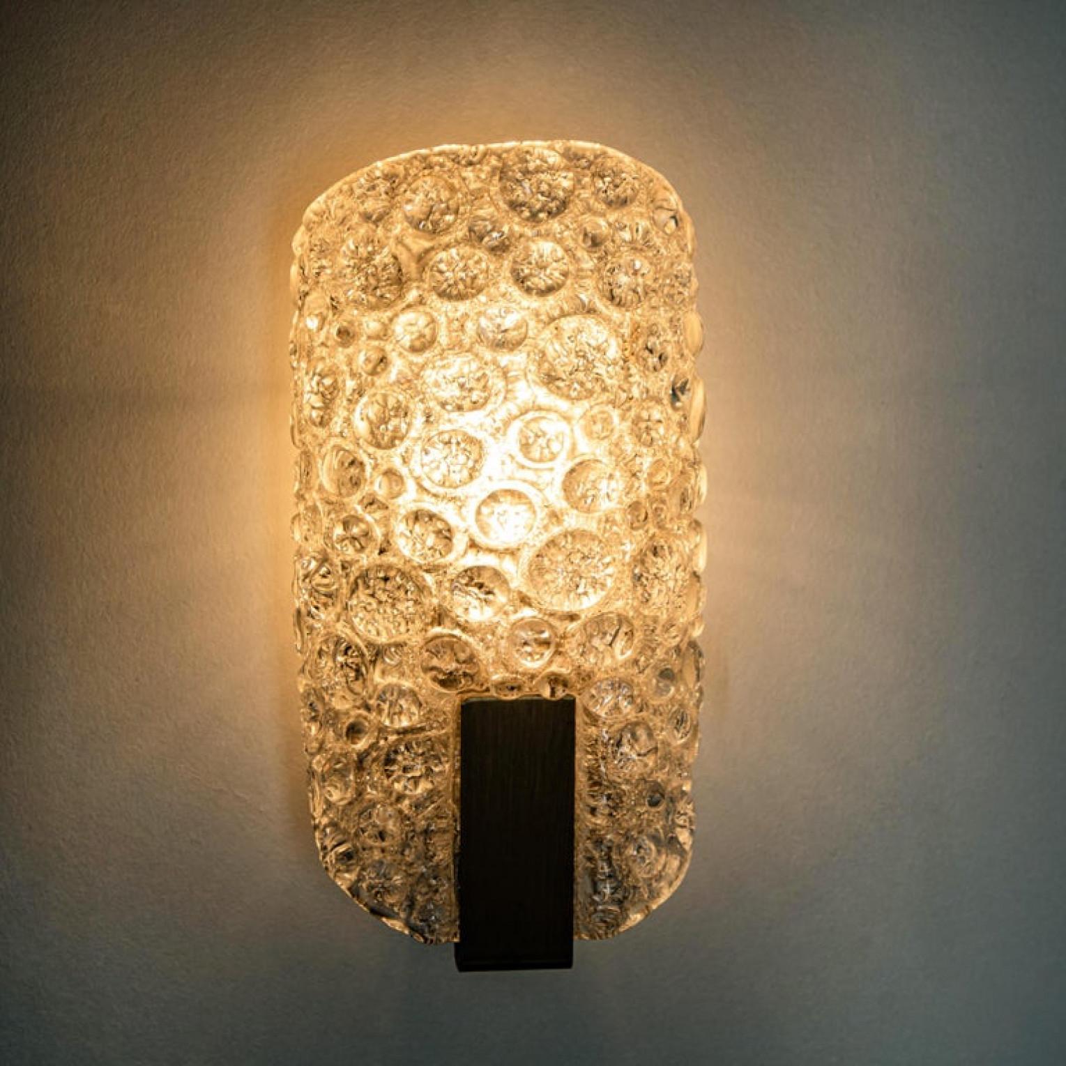 20th Century 1 of the 4 Hillebrand Massive Murano Wall Light Fixtures, 1960 For Sale