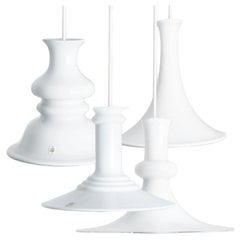 1 delle 4 lampade a sospensione Holmegaard di Michael Bang, 1970