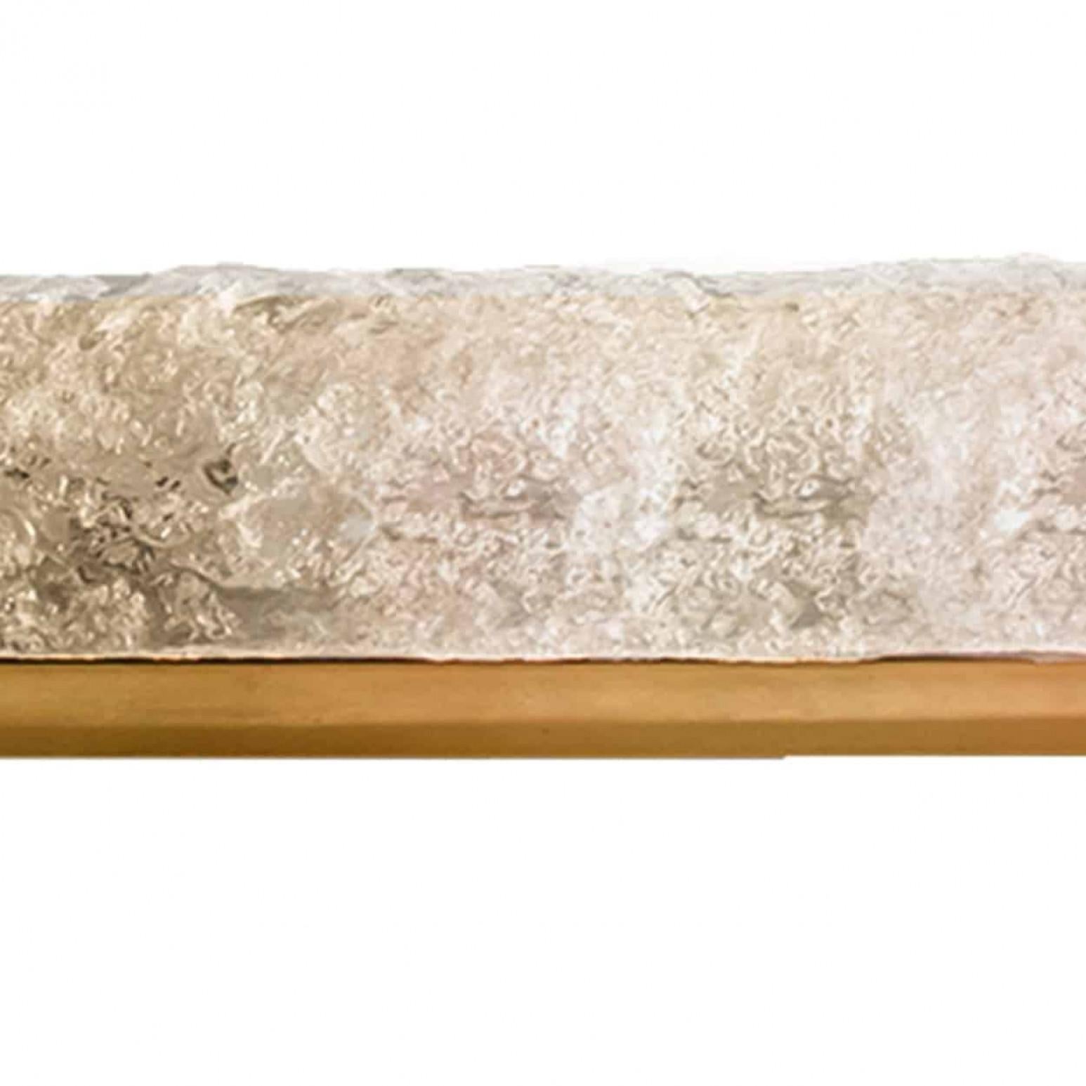 1 de los 4 apliques de cristal de hielo con latón de Hillebrand, Alemania, 1960 Moderno de mediados de siglo