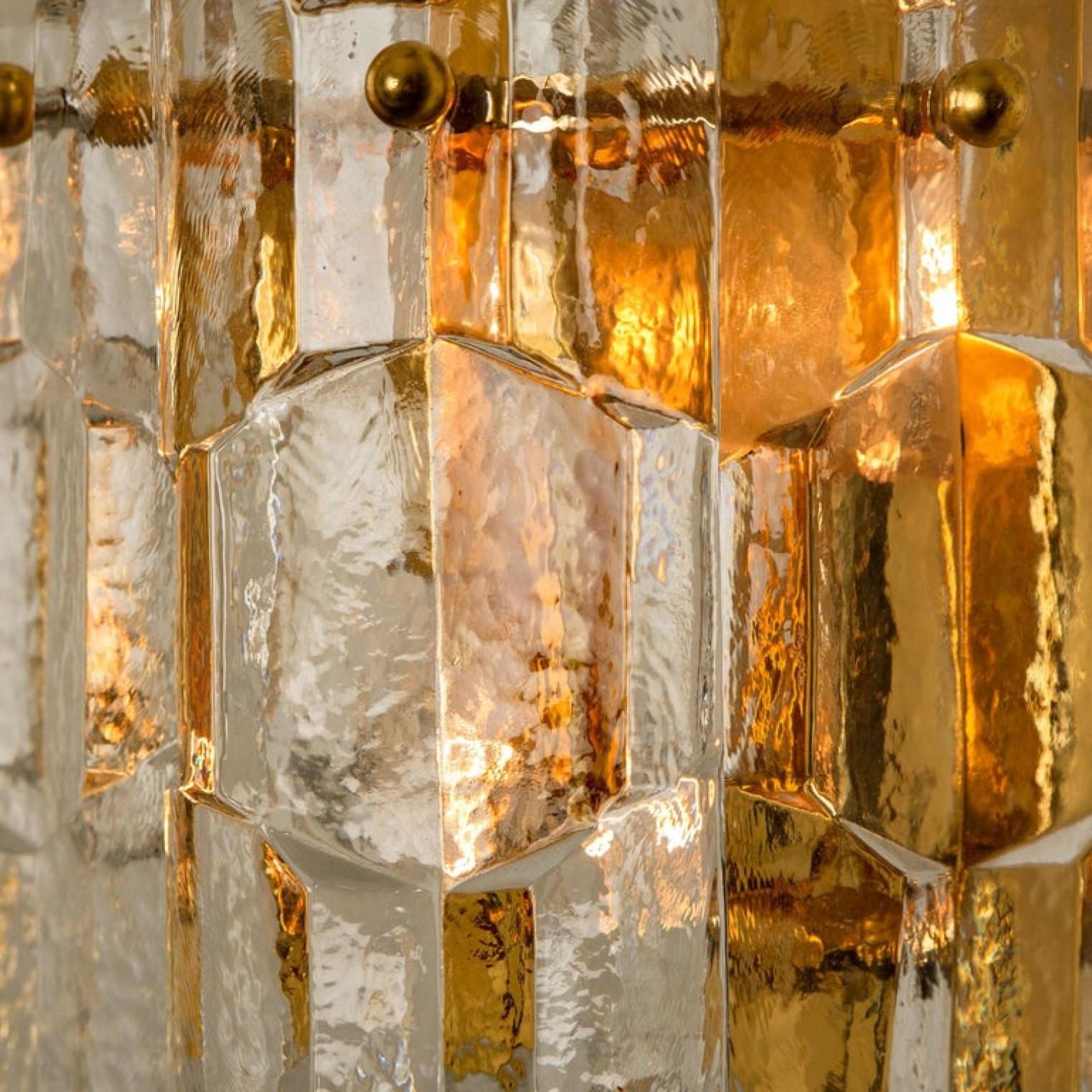 1 der 4 J.T.-Stücke Palazzo'' Wandleuchten aus vergoldetem Messing und Glas im Angebot 2