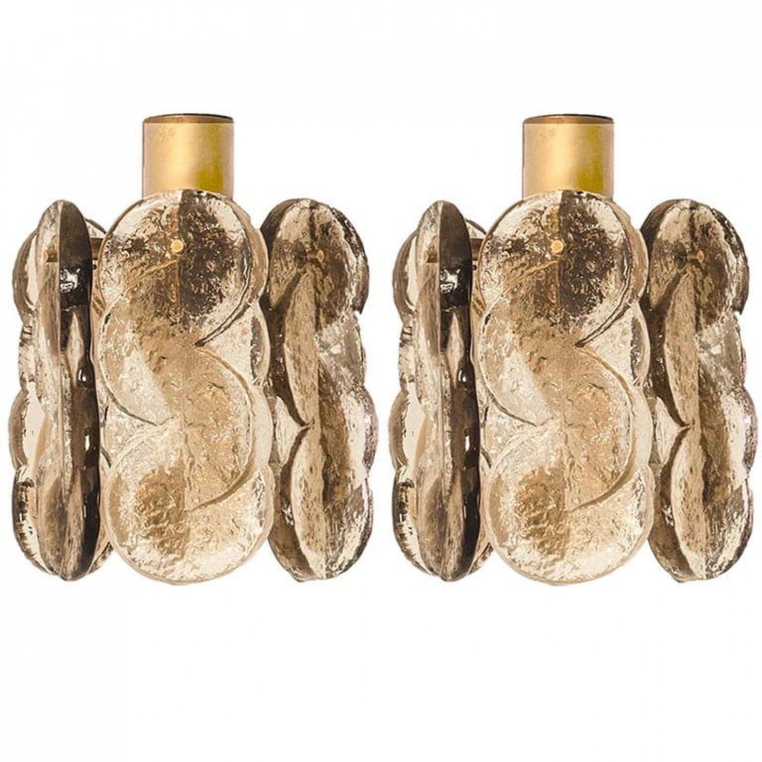 1 des 4 appliques murales Kalmar en verre de glace à motif tourbillon, Autriche, 1969 en vente 6