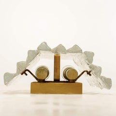 1 of the 4 Kalmar Ice Glass Wall Sconces by J.T. Kalmar, Austria, 1970s